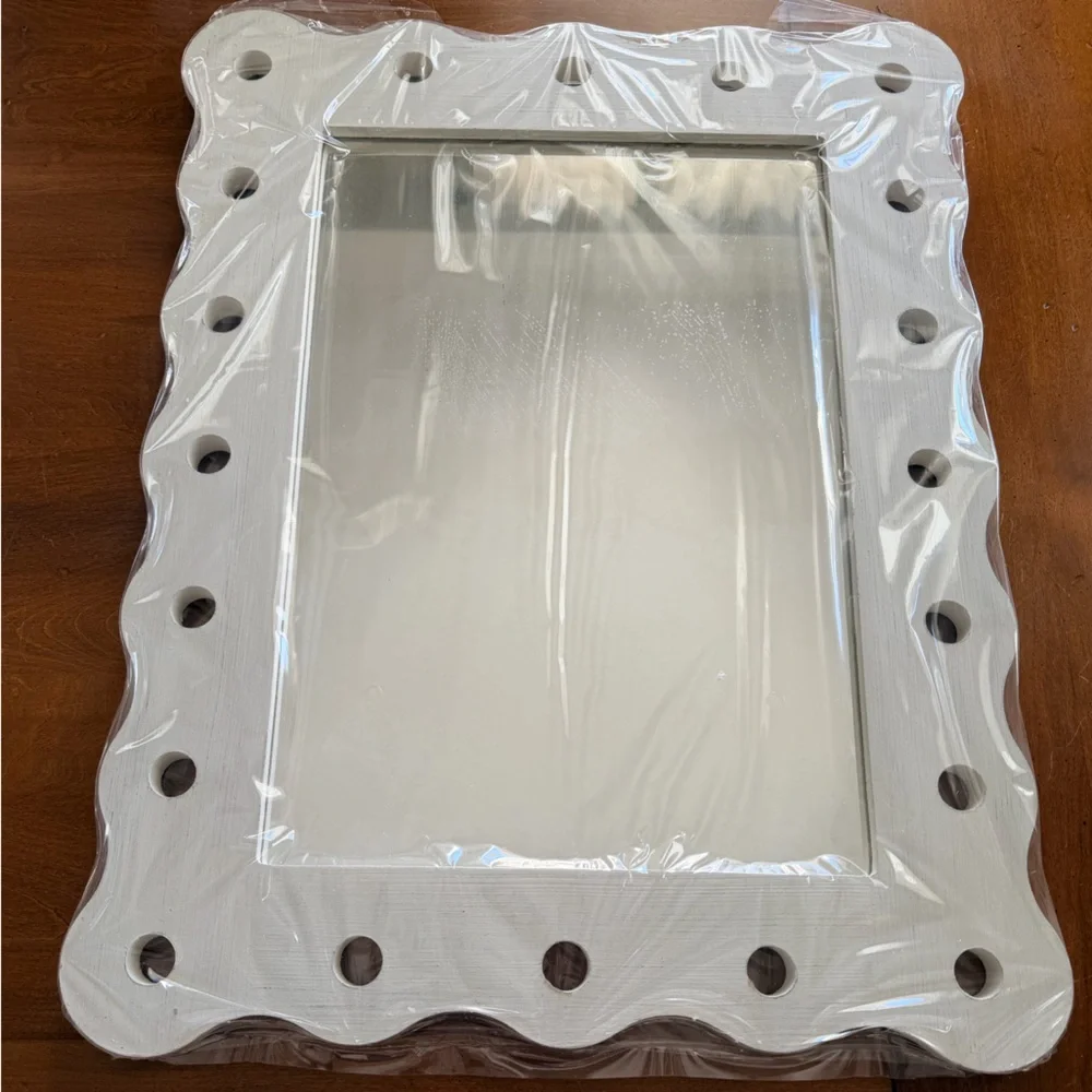 Southern Living White Scalloped Mirror - NEW